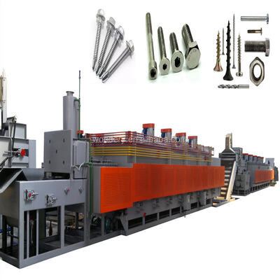 comprar Forno de Malha Contínua de Revenimento e Cementação Elétrica WONDERY com Controle Preciso de Temperatura 500KW para Tratamento Térmico de Fixadores Fabricação em linha