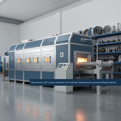 comprar HB-250×150-4.7M Forno de brasagem contínuo de malha com 1150°C de temperatura máxima e controle de precisão de 4 zonas para tratamento térmico brilhante Fabricação em linha